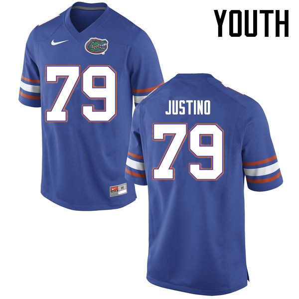 NCAA Florida Gators Daniel Justino Youth #79 Nike Blue Stitched Authentic College Football Jersey OBN4664UN